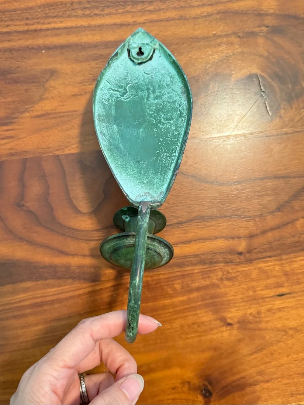 Vintage Brass Green Leaf Wall Sconce Candle Holder | Home Wall Decor